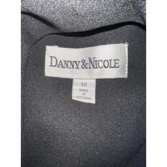 Danny&Nicole 12 Black shear pleatedlong sleeve enamel button front shirt blazer - Picture 7 of 9